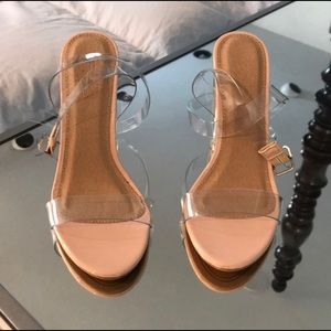 Clear heels pretty much new. Only worn once